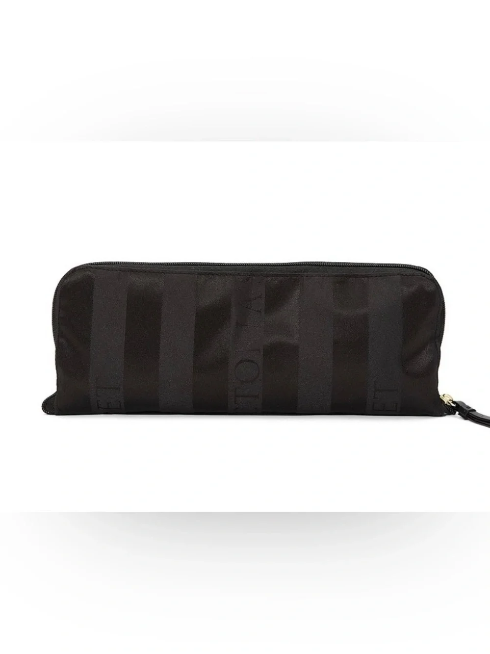 Victoria's Secret Packable Weekender Bag Black Logo Jacquard Stripe NWT